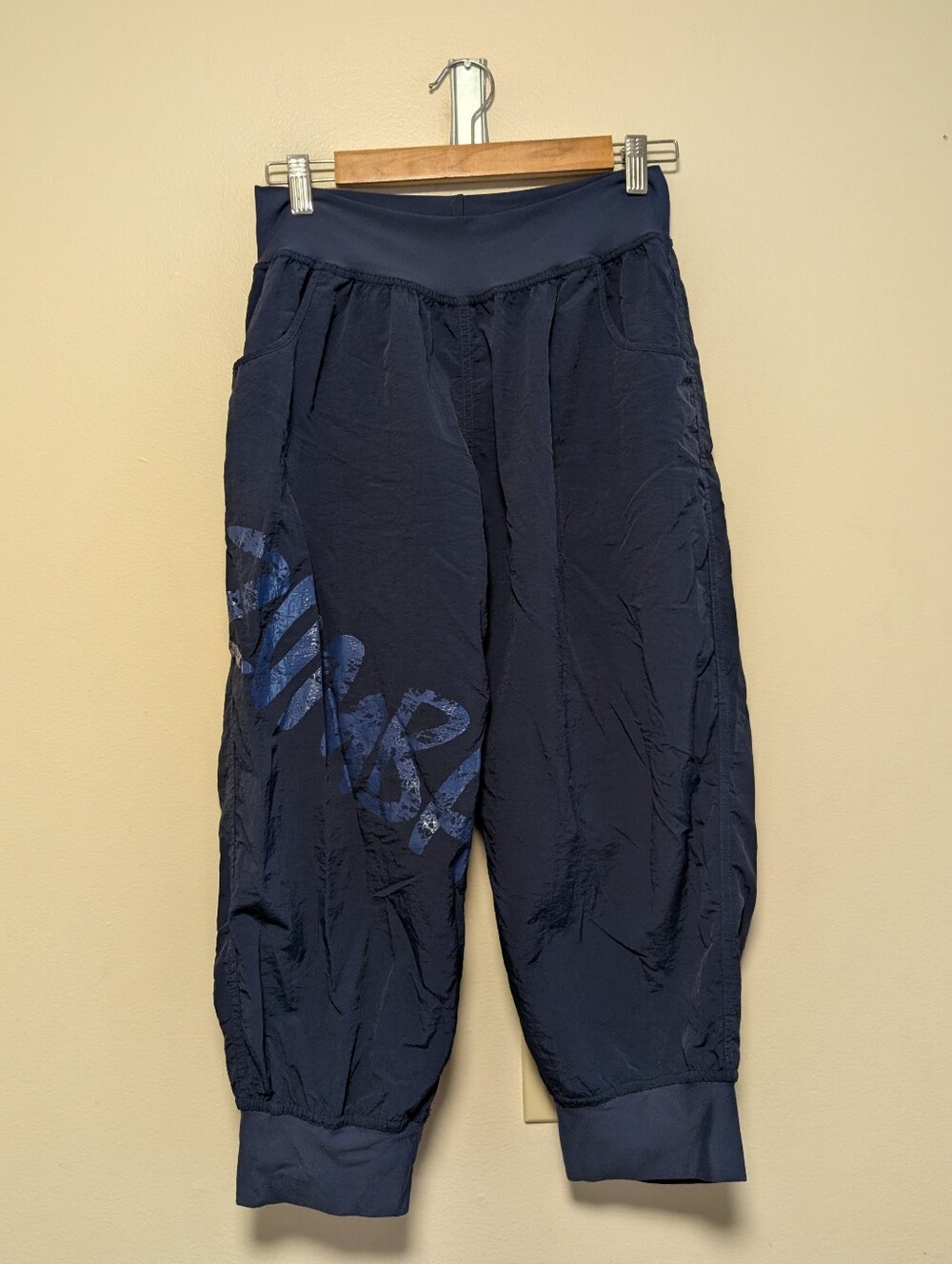 Zumba Wear Large Navy Parachute Cargo Capri Jogger Dance Pants